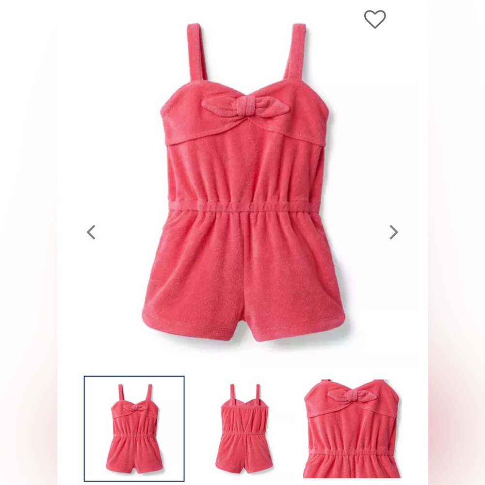 Jamie and Jack Terry Romper guava pink